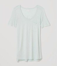 Ann Taylor LOFT Long Scoop Neck Pocket Tee Top Size X-Small, X-Large Var Colors