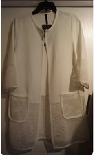 IC by Connie K 178 M NWT White Mesh on Hem/Pockets/Cuffs CRUISE BEACHWEAR - WOW
