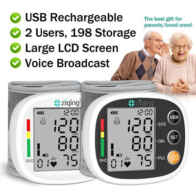 ZIQING Digital Wrist Blood Pressure Monitor Accuracy Automatic Heart Pulse Rate Monitor