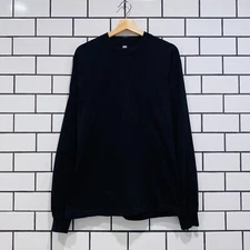 LOS ANGELES APPAREL 6.5 OZ LONG SLEEVE GARMENT DYE CREW NECK T-SHIRT BLACK