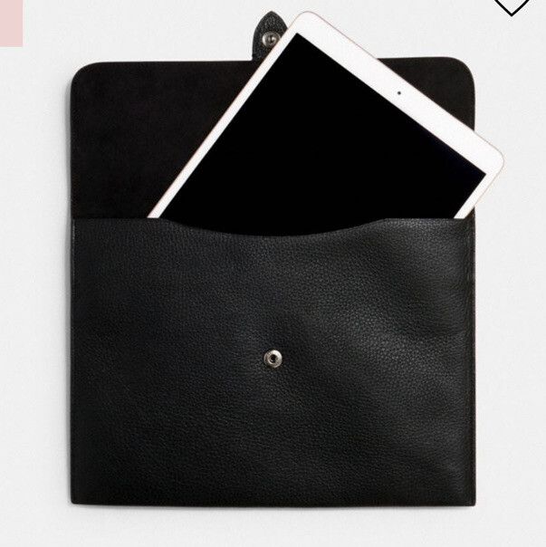 New Coach C1624 Tablet Sleeve in Pebble Leather Black eBay