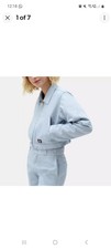 Dickies Kiester Harrington Cropped Bomber Jacket Light Baby Blue S Small