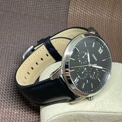 Fossil FS5452 Neutra Chronograph Black Leather Analog Quartz Men's
