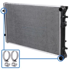 Radiator 2265 w/ Universal Oil Hose Clamps Kit For 1999-05 Volkswagen Jetta/Golf