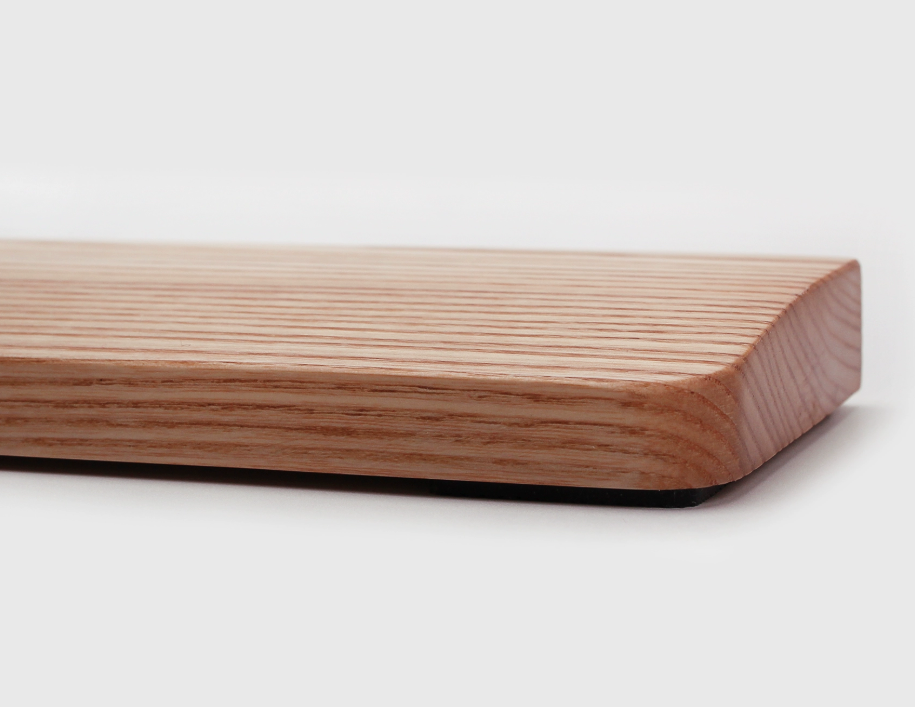 Mechanical Keyboard Wood Wrist Rest Light Ash 300x80mm Straight Edge Design
