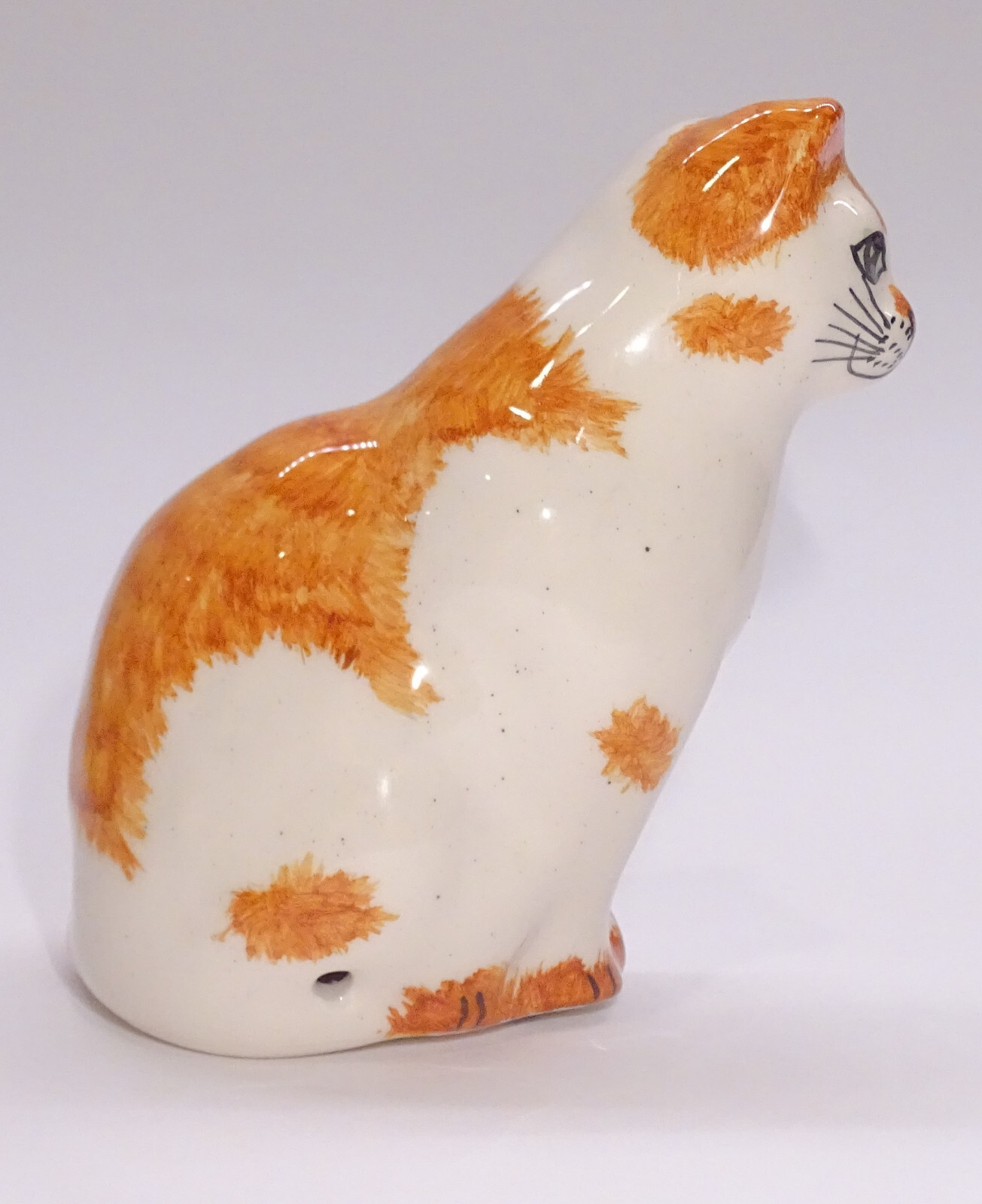 Babbacombe BLP Pottery ENGLAND * Orange/White Kitty Cat * Pie Bird Vent/Funnel