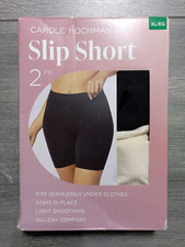 Carole Hochman Slip Short 2 Pack X-Large Black  Off White Seamless
