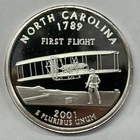 2001 North Carolina Statehood Large Quarter .999 Fine Silver 1 Troy Ounce Coin