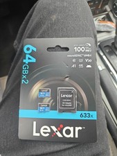 Lexar 64GB microSDXC UHS-I U3 V30 A1 Memory Cards Lot of 2 + SD Adapter