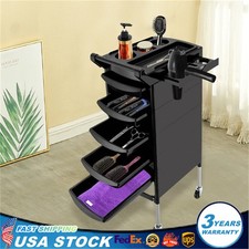 Hair Salon Rolling Cart Trolley Beauty Hairdresser Barber Shop Storage Trolley