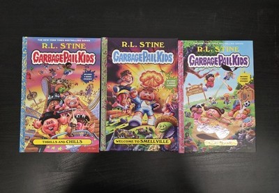 GARBAGE PAIL KIDS R. L. STINE 3 BOOK SET WITH STICKERS CHILLS SMELLVILLE DAZE