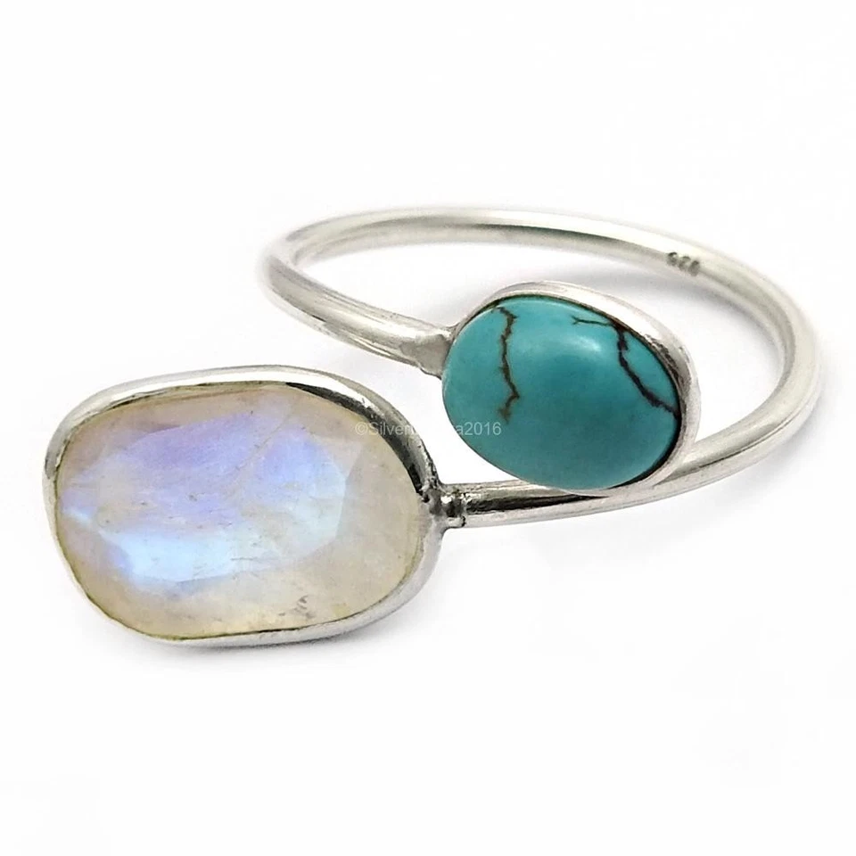 Sterlingsilber Türkis Jubiläum Cocktail Statement Geburtstag Ringgröße 7.5 - Bild 3 von 4
