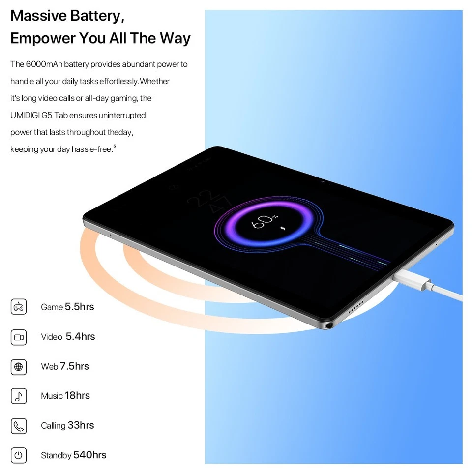 UMIDIGI G5 Tab 4GB+128GB Dual SIM 10,1 Zoll Octa Core WiFi Android Tablet - Bild 4 von 4