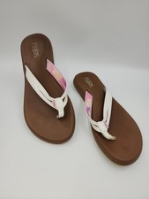 Flojos Women's Memory Foam Margo Flip Flop WHITE TIE DYE Size US 10 EU 42
