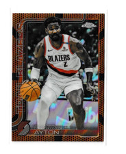 2025 Topps Chrome Basketball Orange Basketball Refractor Deandre Ayton Card