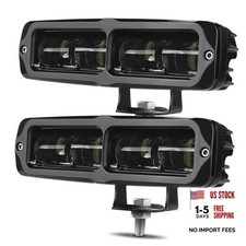 6 Inch LED Light Bar, 2PCS 6000LM Spot Slim Light Pods With Cutoff Line, White