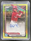 2024 Bowman Chrome Adolfo Sanchez Auto Yellow Refractor 1st Prospect #/75 Reds