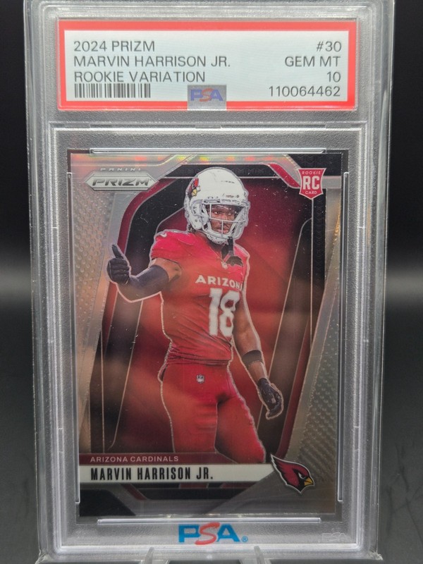 PSA 10 2024 Panini Prizm Marvin Harrison Jr RC Rookie Variation Silver Prizm