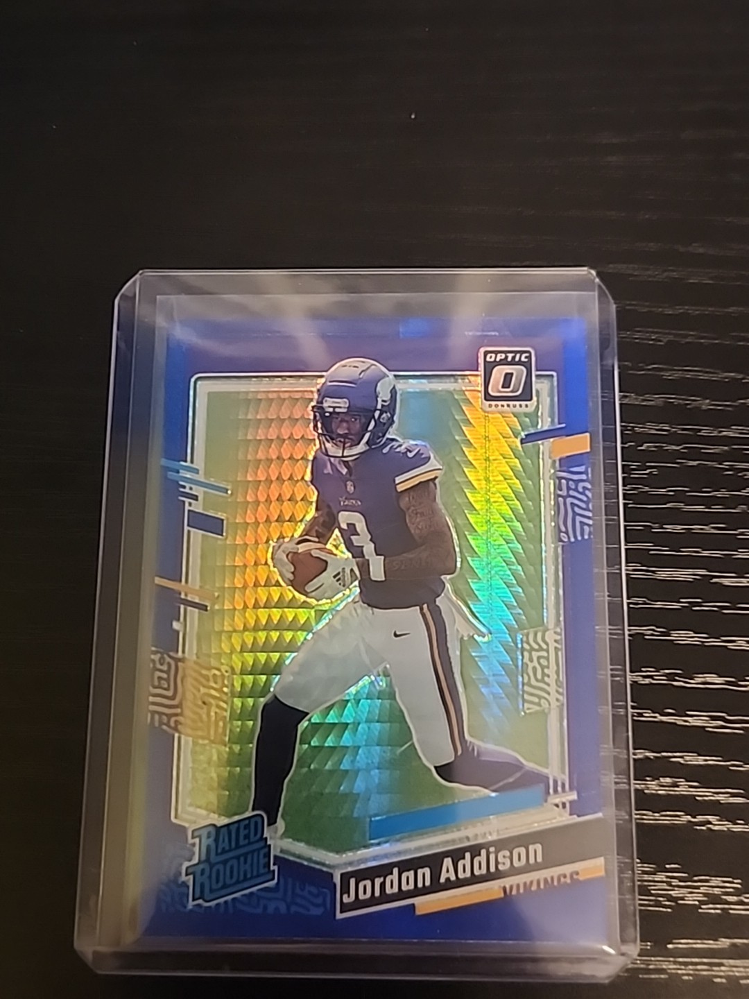 2023 Panini Donruss Optic Rated Rookie Jordan Addison #271 Blue Hyper Prizm (RC)