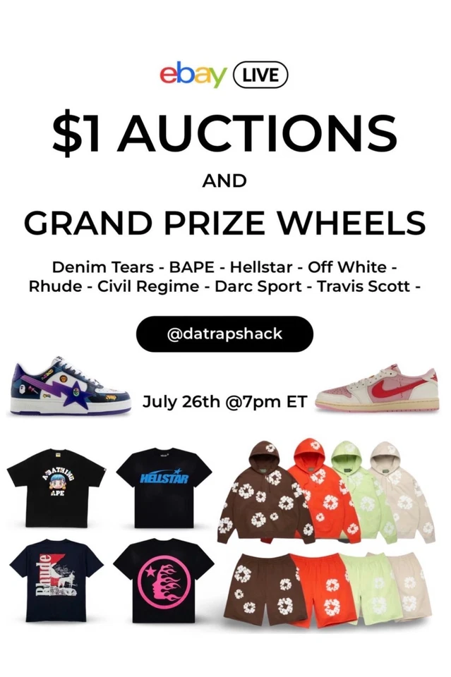 $1 Sunday Special⏰Designer| BAPE| Denim Tears| Hellstar|Civil Regime|Shoes
