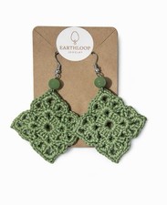 Boho Crochet Statement Earrings Handmade Jewelry Summer Festival Earrings
