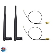 2 x 2.4GHz 6dBi Indoor Omni-Directional WiFi Antenna 802.11n/b/g RP-SMA Femal...