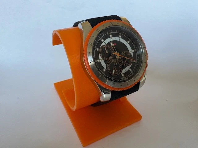 Tommy Hilfiger Men's Chronograph Watch Black Dial Orange Bezel 5ATM Water Resis - Image 3 of 4