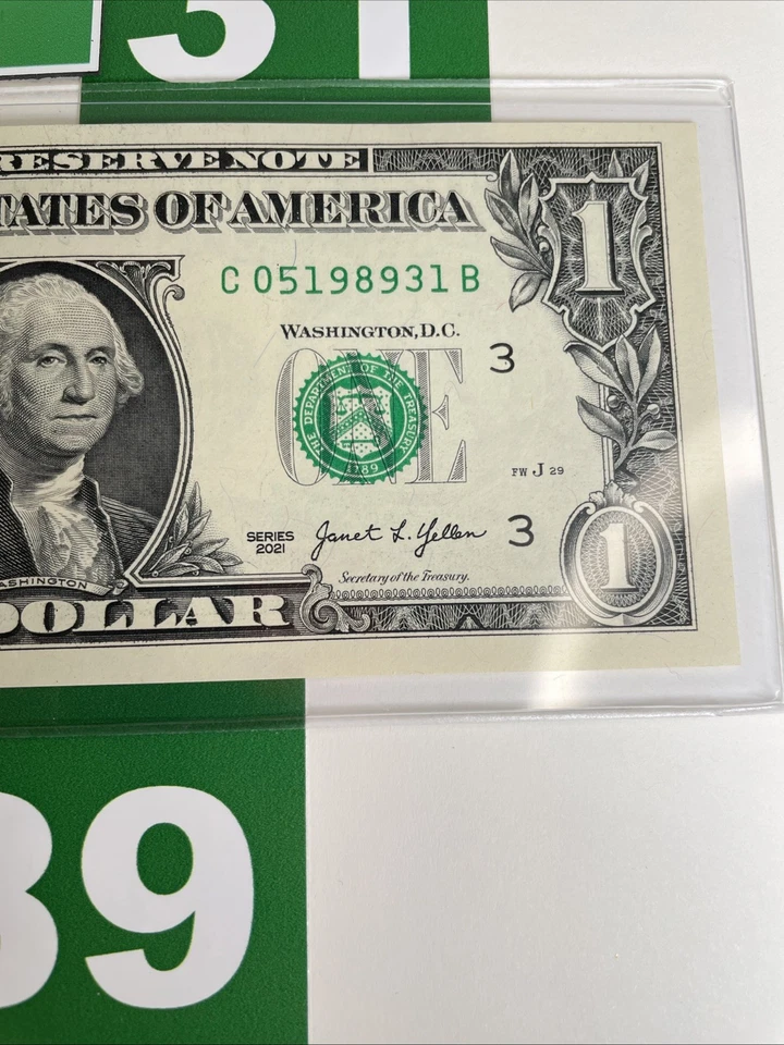 Birthday Note MAY 31 1989 Almost UNCIRCULATED CONDITION $1 Dollar Bill Fancy 💵 - Image 3 of 4