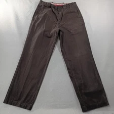 Dockers Relaxed Fit Flat Front Brown Khaki Pants Mens Size Actual 32x31
