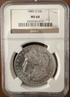 1885 - O Morgan Silver Dollar NGC MS64 - Brilliant Uncirculated Certified Coin