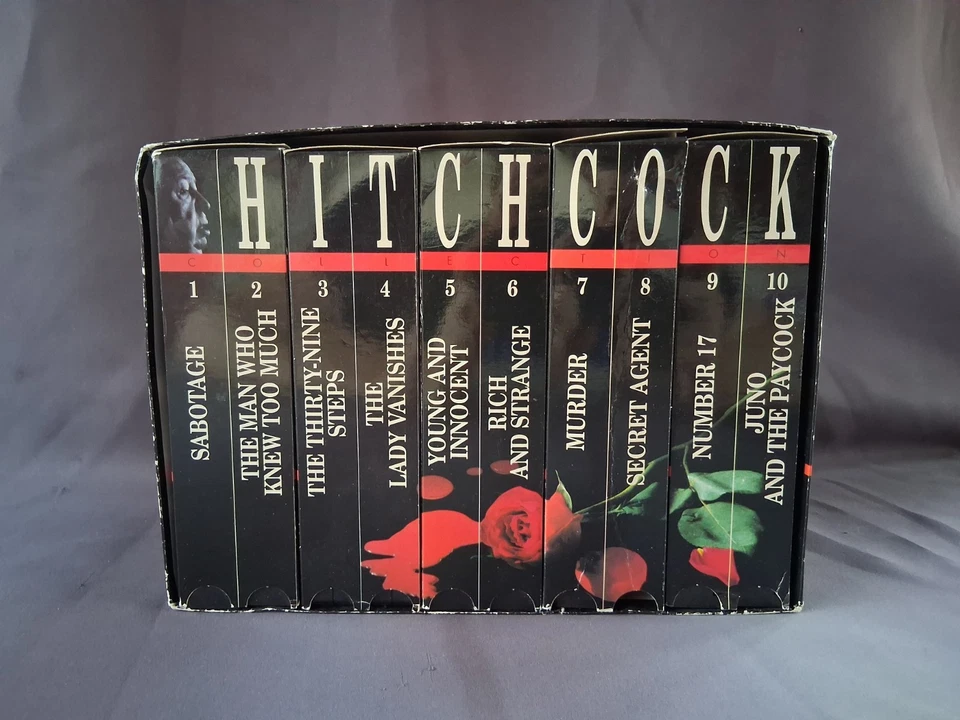 Alfred Hitchcock VHS Box Set 10 Tapes Collection Classic Movies 1993 - Image 2 of 3