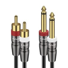 New Dual 1/4 inch TS to Dual RCA Cable, Heavy Duty 1/4 Male to RCA Male Adapter.