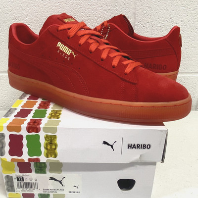 Puma Shoes Mens 12 Suede Haribo FL Red Suede Gummy Bear Sneakers 382563-01