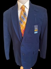 NEW Stafford Blazer Sz XL 46R Night Sky Blue Stretch Cotton Classic Fit NWT