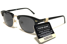NEW Foster Grant POLARIZED SUNGLASSES Black Gold Metal Reduced Glare