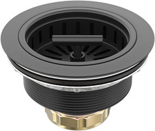 Black Kitchen Sink Drain Matte Black Sink Strainer 3-1/2 Inch Drain Assembly Kit
