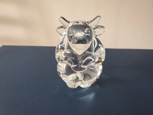 Steuben Glass Bull hand cooler- paper weight # 5524   419/ 2000 LE