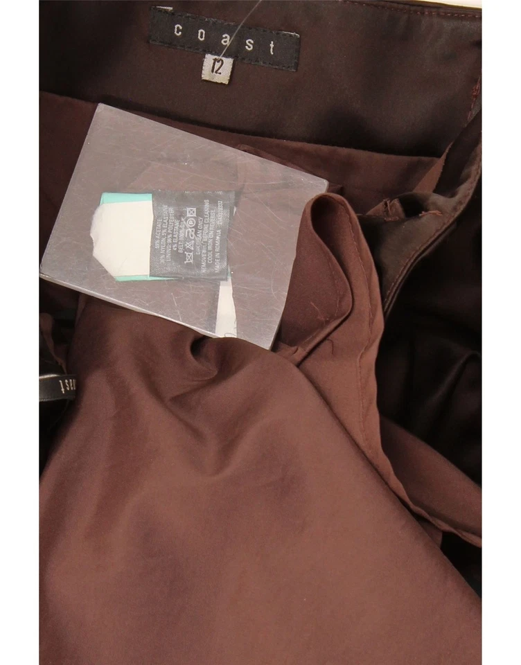 COAST Womens Strapless Dress UK 12 Medium Brown Acetate CV09 - Image 3 of 3