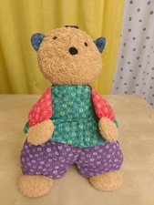 Sigikid Stofftier Kuscheltier braun lila rot grün blau Katze Frottee Vintage Rar