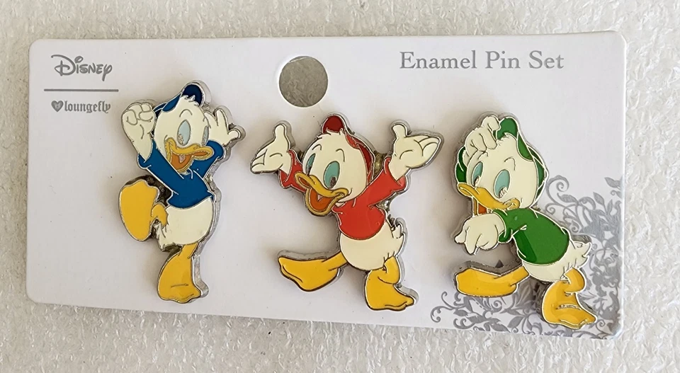 ✨ DISNEY LOUNGEFLY~ HUEY, DEWEY & LOUIE ~ JUEGO DE 3 PRENDEDORES LE ~ ¡ENVÍO GRATUITO! Foto 3 de 4