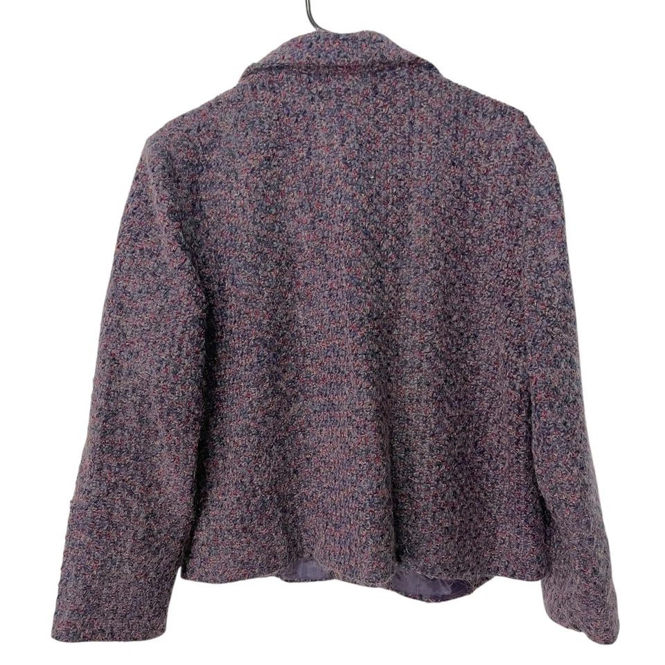 Винтажные требования женщин размер 16 фиолетовый Chenille Blazer куртка нечеткий сделано в США - Изображение 3 из 4