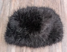Luxurious Fluffy Faux Fur Winter Hat For Women BLACK Cozy and Warm Old Money