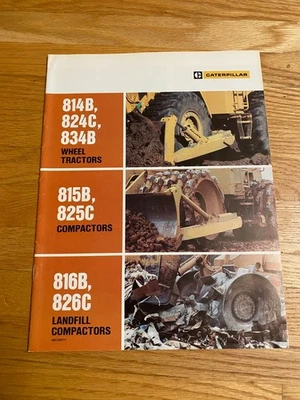 Caterpillar CAT 814B 824C 834B Wheel Tractors Compactors Landfill Catalog 1970s - Image 1 of 4