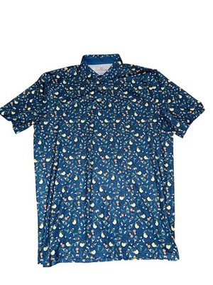 Southern Tide Golf Polo Short Patron El Cielo Artwork Poly Sz L Marg Madnes