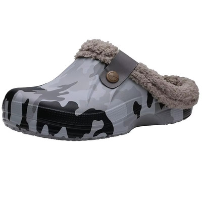 H Winter Clogs Mit Fell Herren Damen Warm Rutschfest Wasserdicht Haus Garten