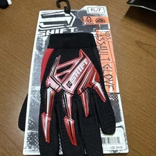 Shift Assault Racing Gloves Motocross BMX ~ Black & Red Youth L/7 New