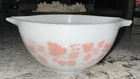 Vintage White & Pink Pyrex Gooseberry Cinderella Mixing Bowl 441