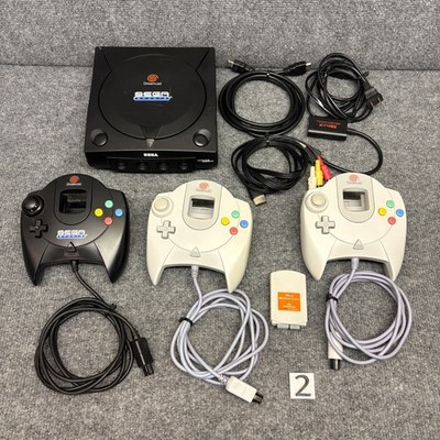 Sega Dreamcast Sports Edition Console W/ 3 OEM Controllers Black Bundle Cords