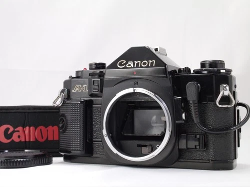 Canon A-1 Black Body 35mm SLR film Camera Tested & Working from JAPAN [Exc+5]