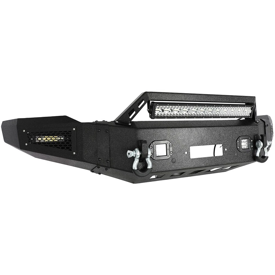 ECCPP For 2014-2015 GMC Sierra 1500 Front and Rear Bumper w/Winch Plate & Lights Foto 4 de 4